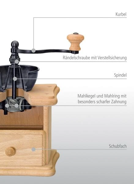 Zassenhaus Kaffeemühle Brasilia Buche Dunkel Gebeizt 2 Zassenhaus Kaffeemühle Brasilia Buche Dunkel Gebeizt – Bild 2