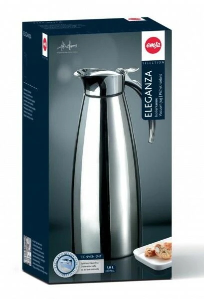 Emsa Isolierkanne Eleganza Edelstahl 1,0 L 2 Emsa Isolierkanne Eleganza Edelstahl 1,0 L – Bild 2