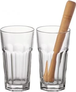 Leonardo Longdrinkgläser/Stößel BAR 3-teilig 540 Ml