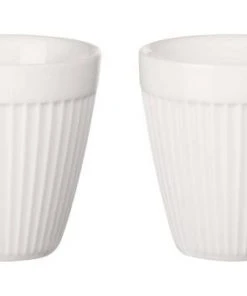 ASA Thermobecher Espresso 2er Set Thermo Striped, Weiß