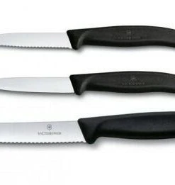 Victorinox SwissClassic Gemüsemesser-Set, Schwarz, 3-teilig