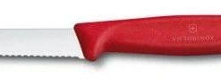 Victorinox SwissClassic Gemüsemesser Mit Wellenschliff, 8 Cm, Rot