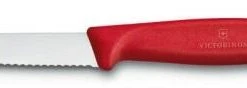 Victorinox SwissClassic Gemüsemesser Mit Wellenschliff, Mittelspitz, 8 Cm, Rot