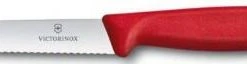 Victorinox SwissClassic Gemüsemesser Mit Wellenschliff, 10 Cm, Rot