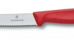 Victorinox SwissClassic Tomaten- Und Wurstmesser Mit Wellenschliff, 11 Cm, Rot