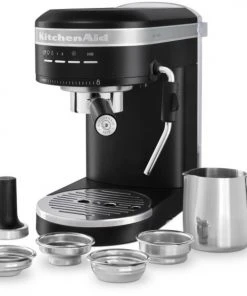 KitchenAid Halbautomatische Espressomaschine ARTISAN In Gusseisen Schwarz -Bialetti-shop P200142KP 077z EMEA BK
