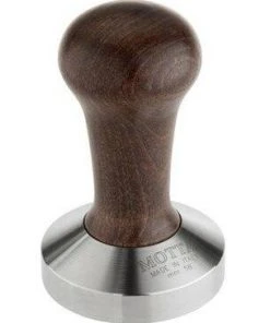 Nuova Point Motta Tamper Edelstahl Plan Mit Holzgriff Braun 49 Mm