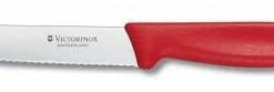 Victorinox Tomaten- Und Wurstmesser Mit Wellenschliff, Gerader Griff, 11 Cm, Rot