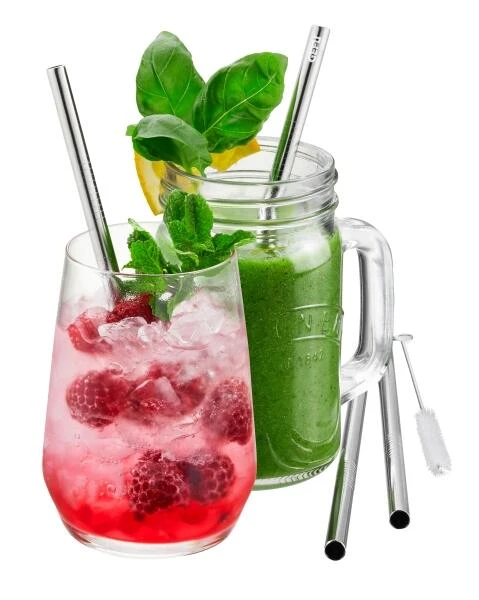 GEFU Edelstahltrinkhalm Future, 4 Stück Inkl. Reinigungsbürste 23 Cm 1 GEFU Edelstahltrinkhalm Future, 4 Stück Inkl. Reinigungsbürste 23 Cm