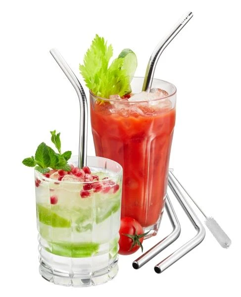 GEFU Edelstahltrinkhalm Future, 4 Stück Inkl. Reinigungsbürste 23 Cm 2 GEFU Edelstahltrinkhalm Future, 4 Stück Inkl. Reinigungsbürste 23 Cm – Bild 2